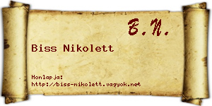 Biss Nikolett névjegykártya